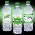 16.9 oz. Custom Label Spring Water w/ Green Flat Cap - Clear Bottle